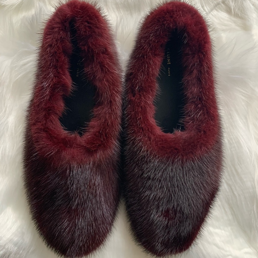 Brand New Celine (Philo era) Mink Slippers sz 40